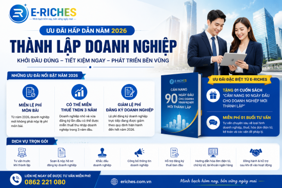 Ưu đãi thành lập doanh nghiệp năm 2026